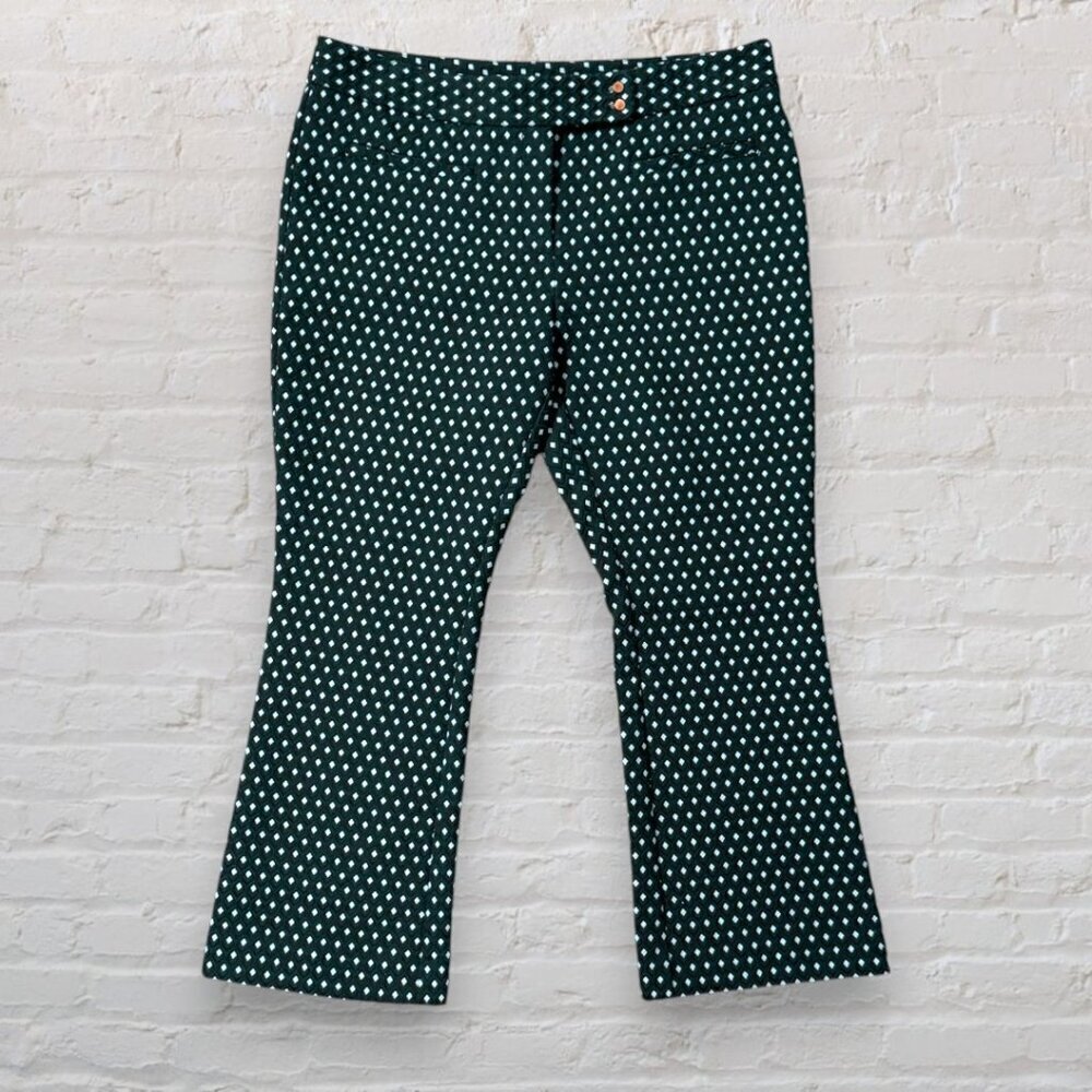 Anthropologie Cartonnier Charlie Crop Flare Pants Polka Dot Workwear 10P